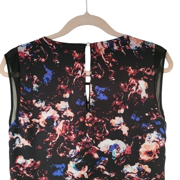 RW&CO Multicolour Cap Sleeve Blouse Abstract Floral Print - Picture 4 of 4
